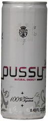 Pussy Natural Energy front label highlights citrus flavors