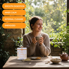 PUVI Care Organic Herbal Tea bags showcase caffeine-free, sugar-free formula