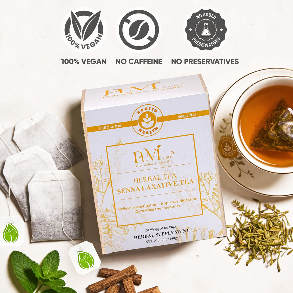 PUVI Care Smooth Move Tea cup steeping to support regularity