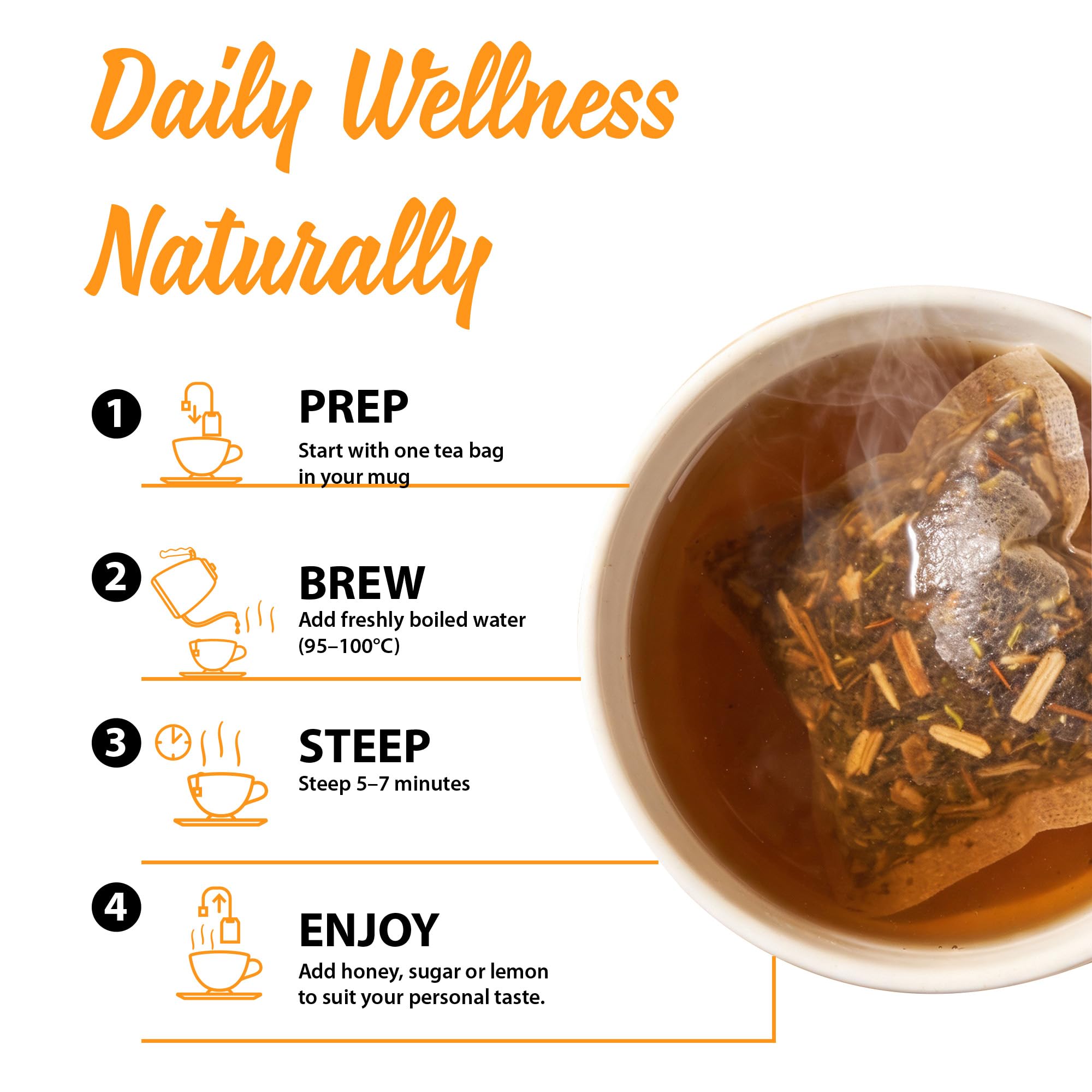 PUVI Care Smooth Move Tea with a touch of honey for milder flavor