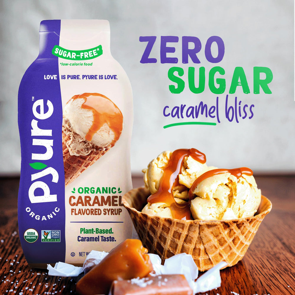Non-GMO plant-based ingredients feature in Pyure Caramel Dessert Syrup.