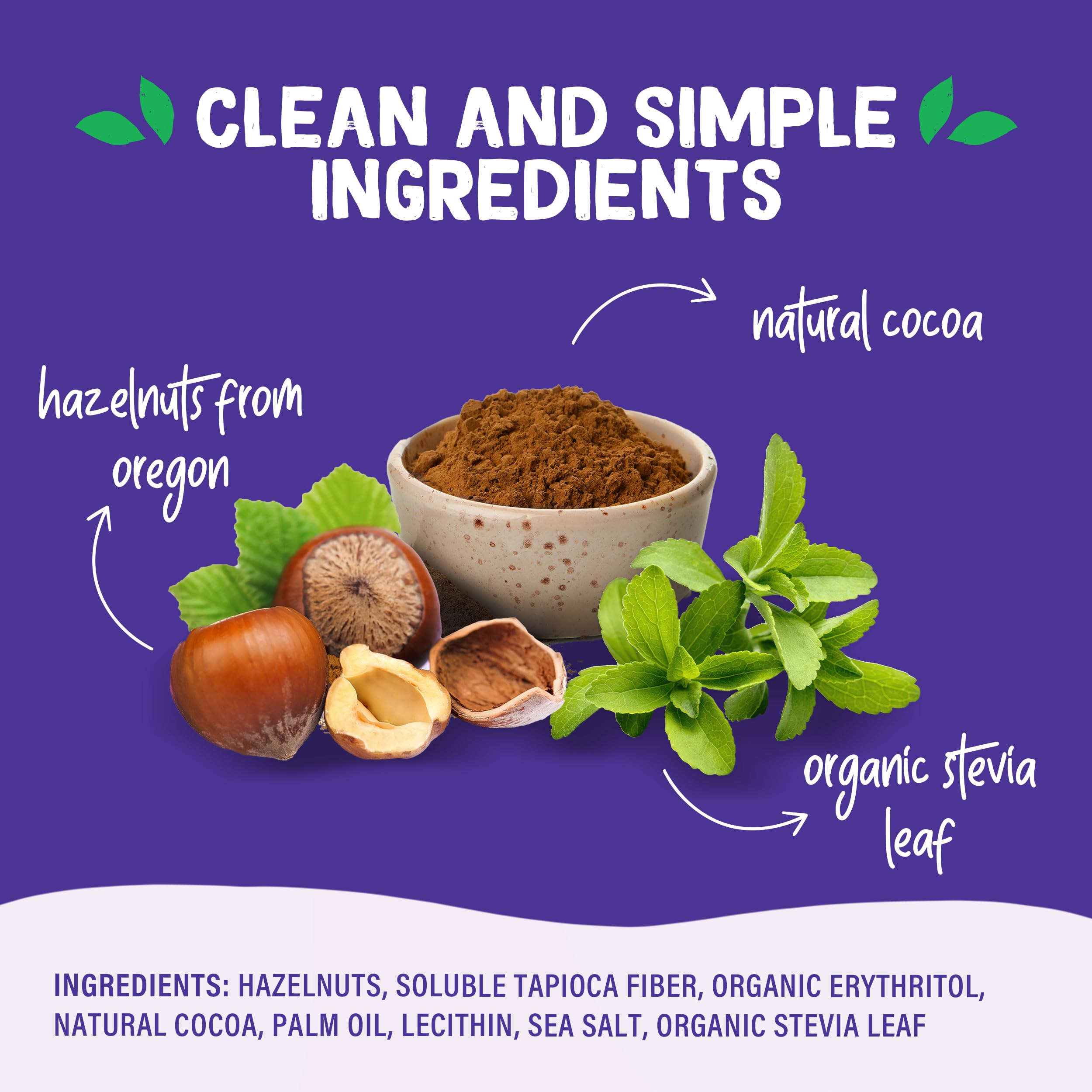 Gluten-free, dairy-free Pyure Keto Hazelnut Spread label