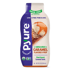 Pyure Organic Caramel Dessert Syrup bottle showing rich, sugar-free indulgence.