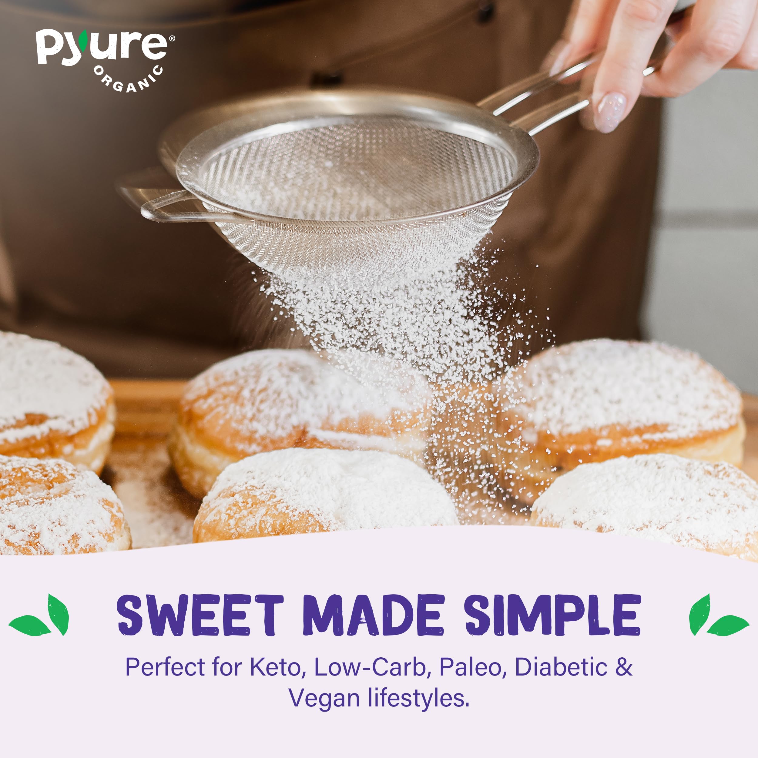 Pyure Organic Powdered Sweetener diabetic-friendly option for recipes.