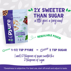 Pyure Organic Powdered Sweetener dusting on pastry for toppings.