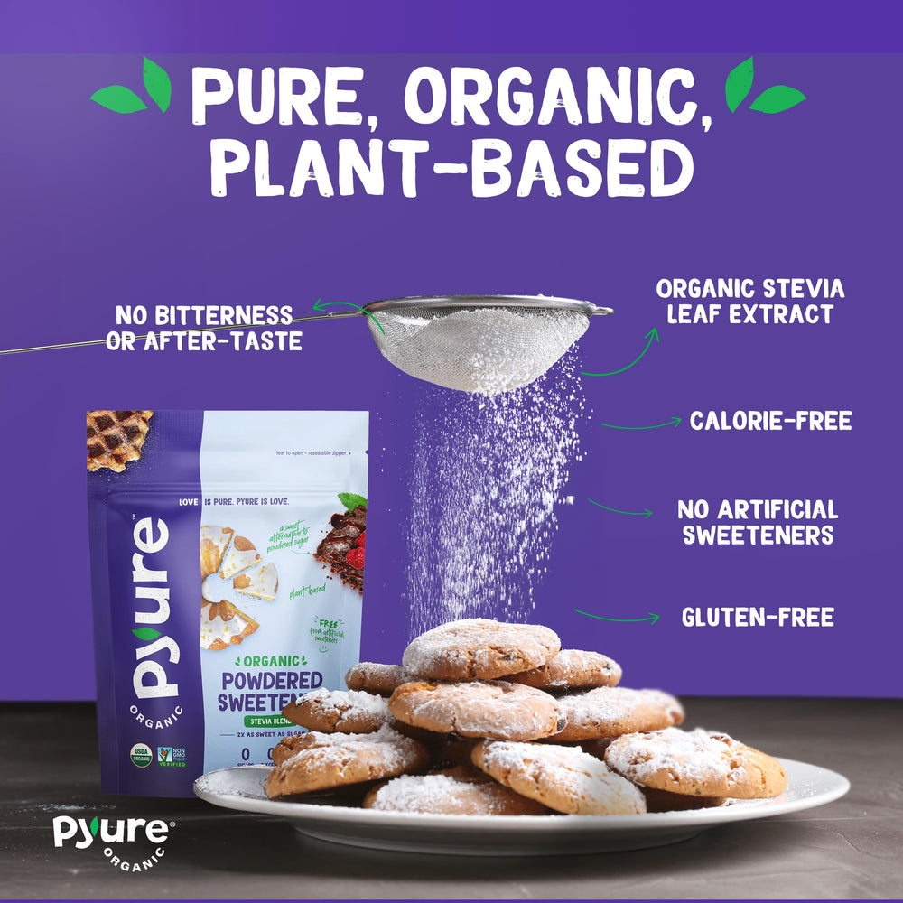 Pyure Organic Powdered Sweetener frosting-icing for glossy sugar-free frostings.