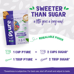 Baking dish with Pyure Organic Stevia Blend ready for sugar-free treats.