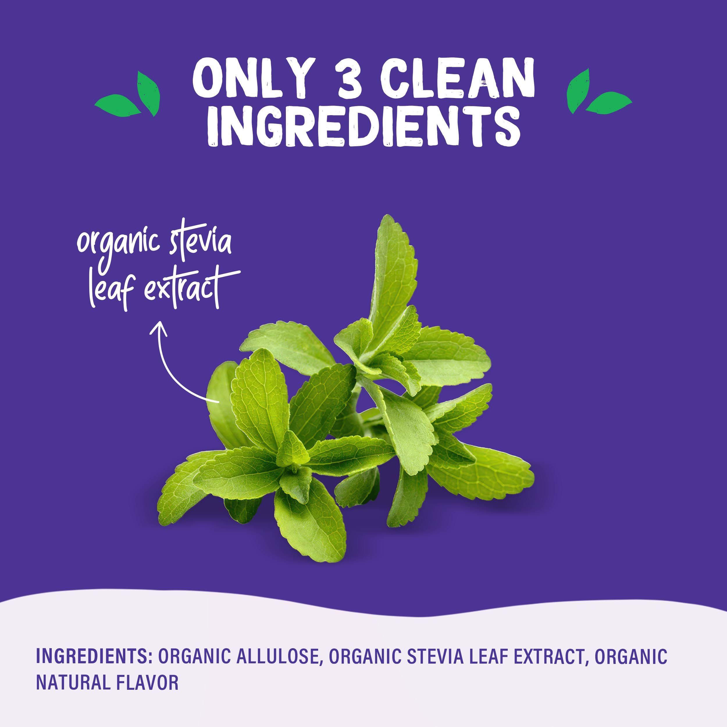 Close-up of Pyure Organic Stevia Blend label: USDA Organic and non-GMO features.