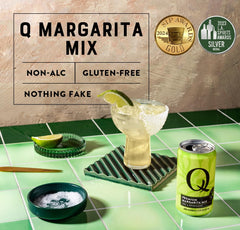 Q MIXERS margarita mix demonstrates versatility for cocktails or mocktails.