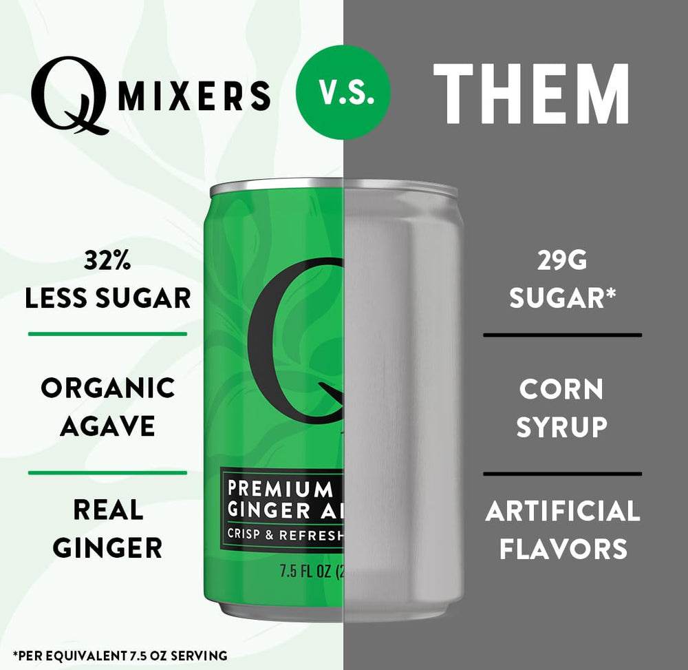 Q MIXERS Ginger Ale 24-pack display, convenient for entertaining