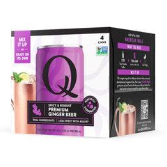 Q MIXERS Ginger Beer can highlighting bold flavor ideal for cocktails.