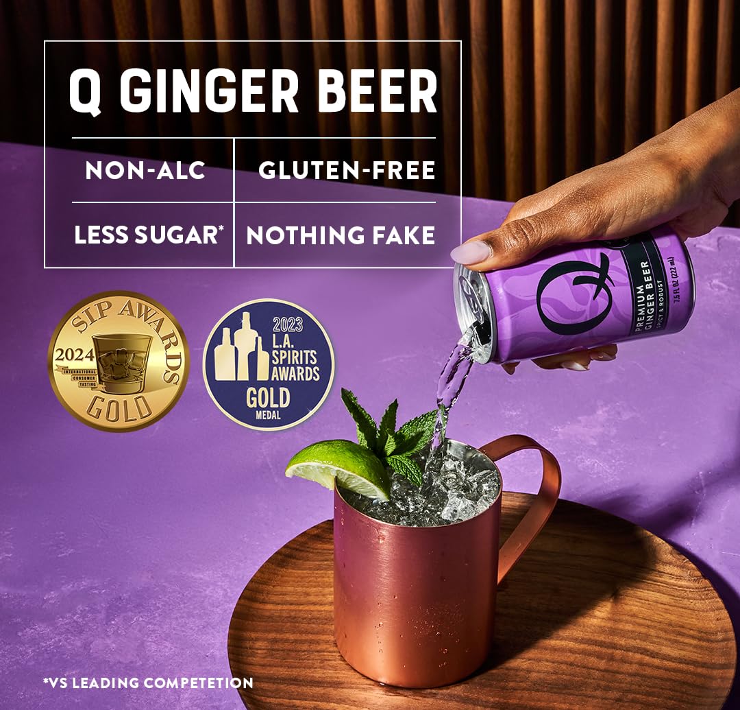 Q MIXERS ingredients label emphasizes real ginger and organic agave.