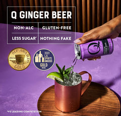 Q MIXERS ingredients label emphasizes real ginger and organic agave.