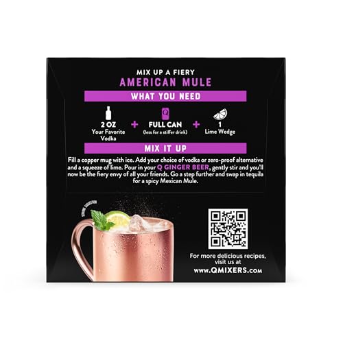 Q MIXERS Ginger Beer ingredients label emphasizes organic agave and ginger.