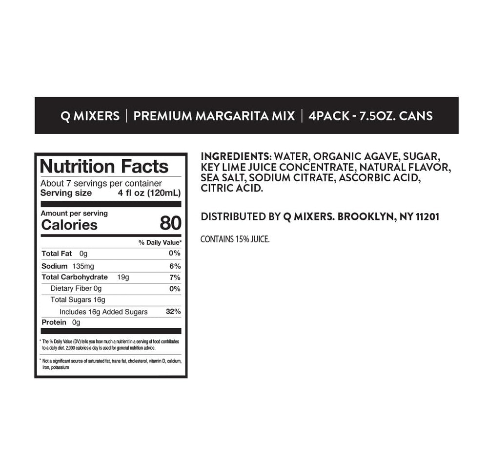 Q MIXERS organic agave adds natural sweetness for a smooth finish.