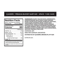 Q MIXERS Q BLOODY MARY MIX can side shows label details and ingredients