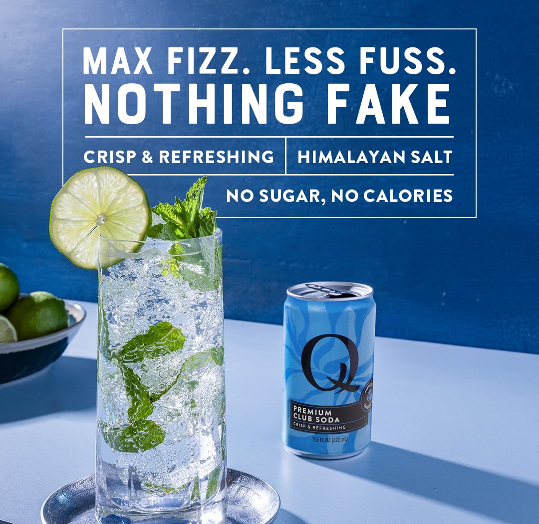 Q MIXERS Q CLUB SODA gluten-free label on can