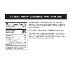 Q MIXERS Q GINGER BEER front can highlights real ingredients for premium drinks.