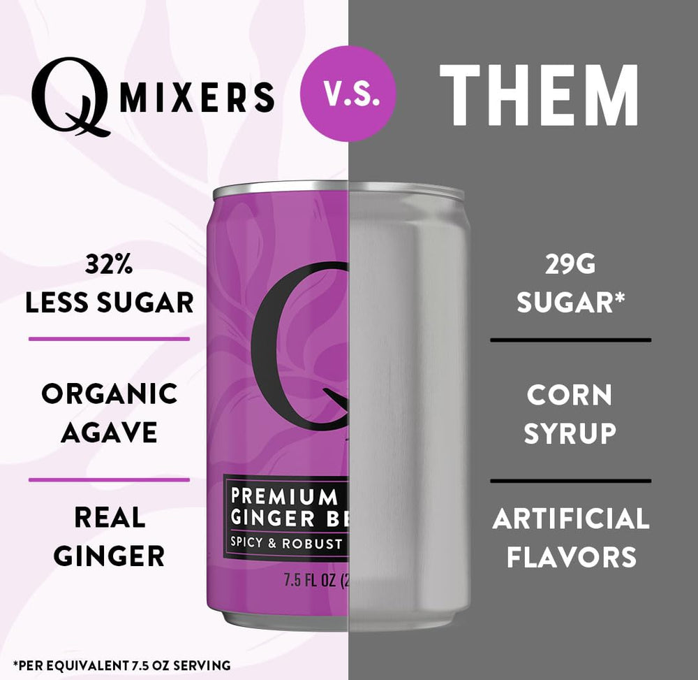 Q MIXERS Q GINGER BEER glass pour demonstrates ideal carbonation for mocktails.