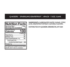 Q MIXERS Q Sparkling Grapefruit can side view highlights fizz