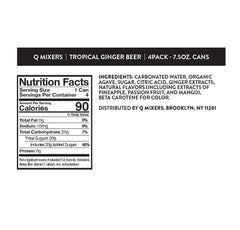 Q MIXERS Tropical Ginger Beer can close-up with bold carbonation for refreshing mocktails
