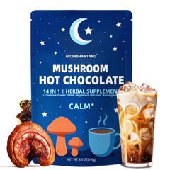 QIN SHAN TANG Mushroom Hot Chocolate cup pour promotes a soothing evening ritual