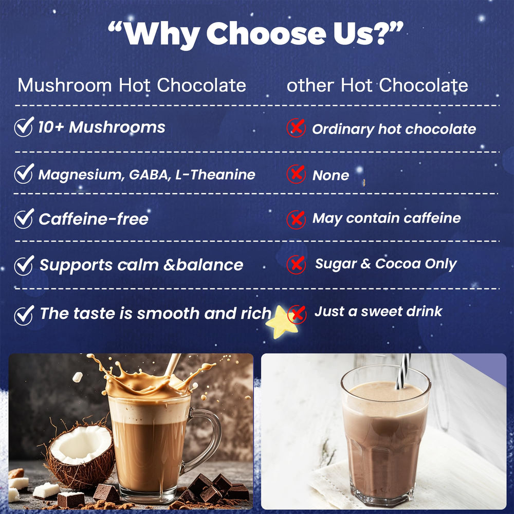 QIN SHAN TANG Mushroom Hot Chocolate label highlights keto-friendly, vegan profile