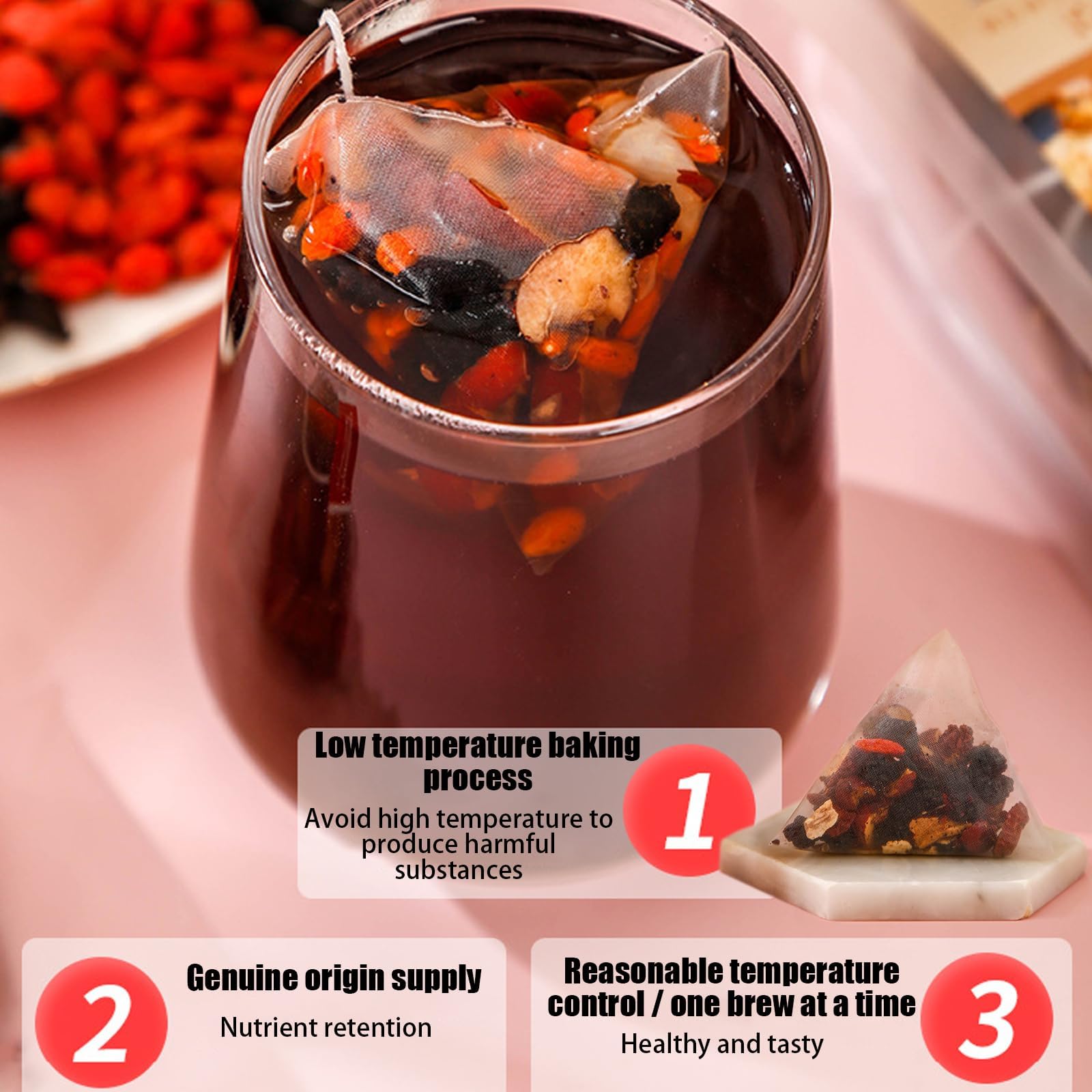 Whole-pack image shows 20-bag supply for multiple soothing cups.