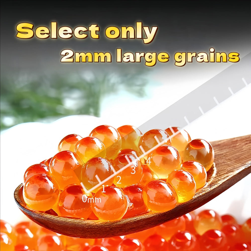 QIXINLIZYY salmon roe with sushi and bread, versatile addition to fine dining.