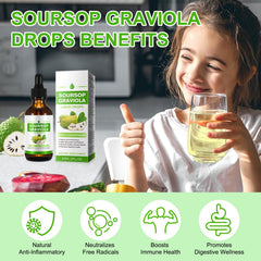 QJCWXIAOX Soursop Liquid Drop dropper ready to add to water for easy intake.