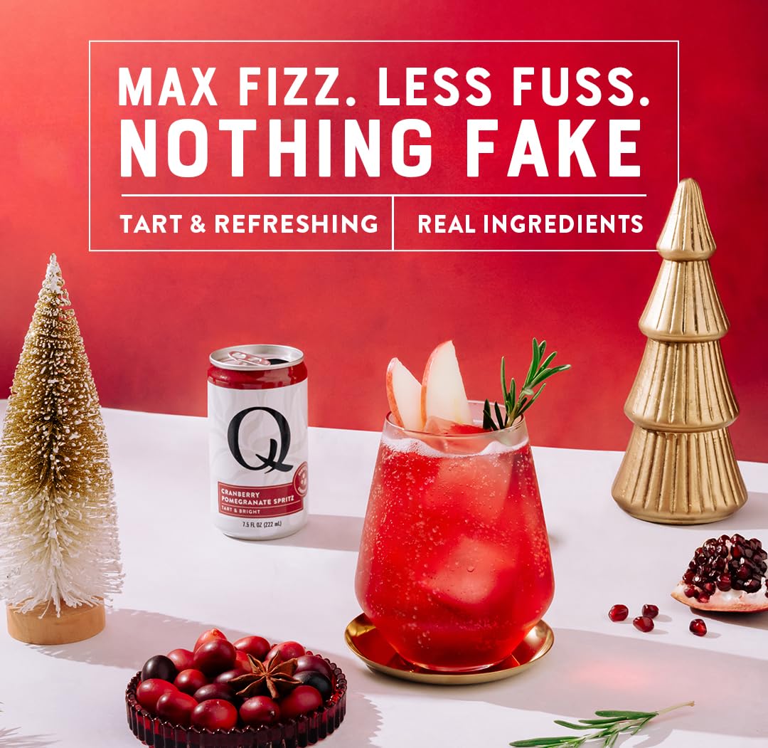 Q Mixers Cranberry-Pomegranate Spritz as a cocktail-mixer with spirits or mocktails.