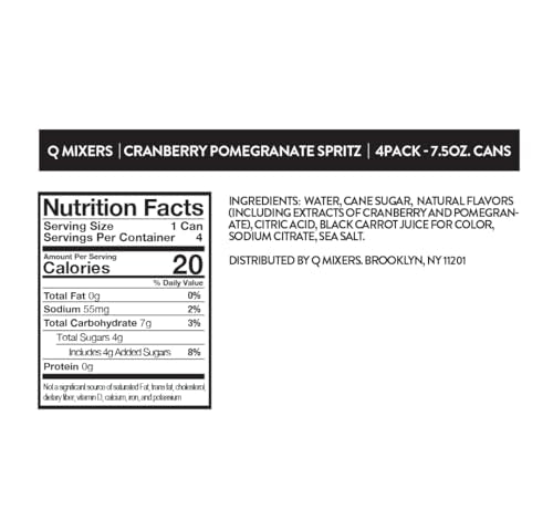 Q Mixers Cranberry-Pomegranate Spritz pack of 24 cans for quick entertaining.
