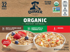 Display of the 32-pack instant oatmeal for variety