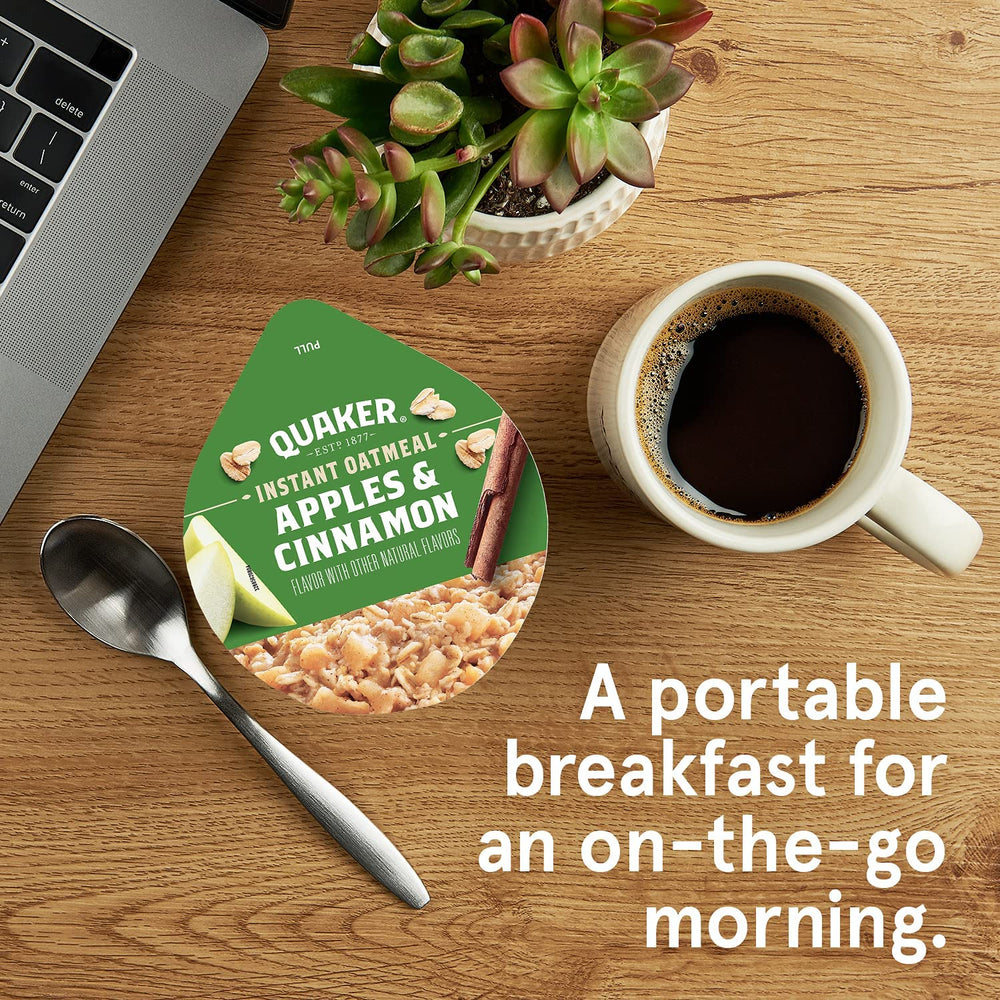 Quaker Apples & Cinnamon Express Cup, perfect for portable, on-the-go mornings.