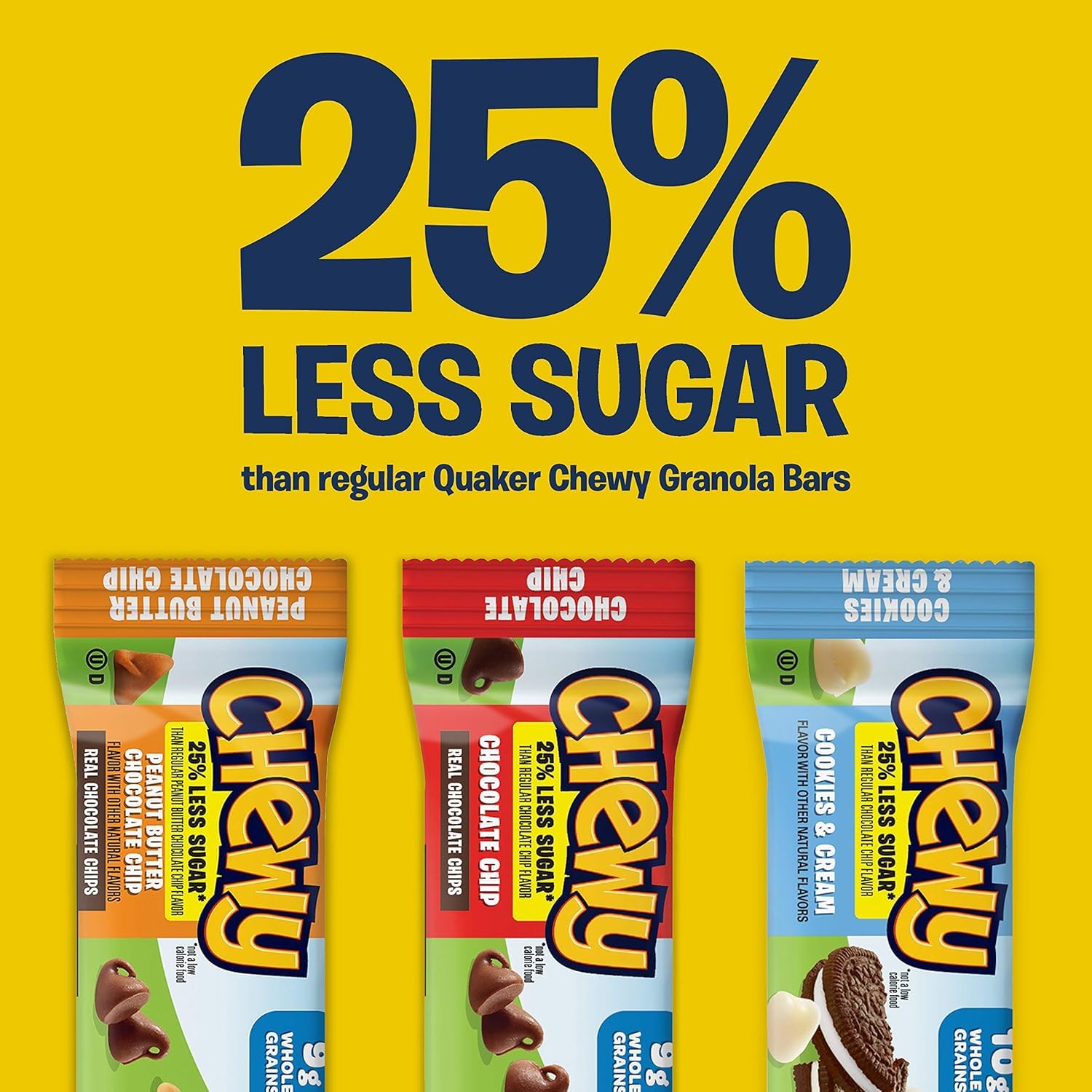 Quaker Chewy 58-bar pack display great for family snack rotation.