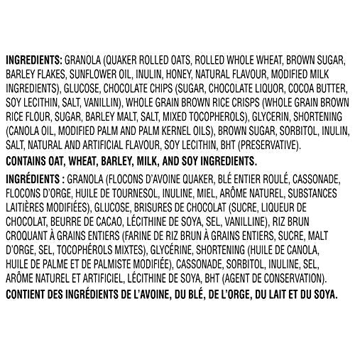 Overview of 40-count box of Quaker Chewy Chocolate Chip Granola Bars