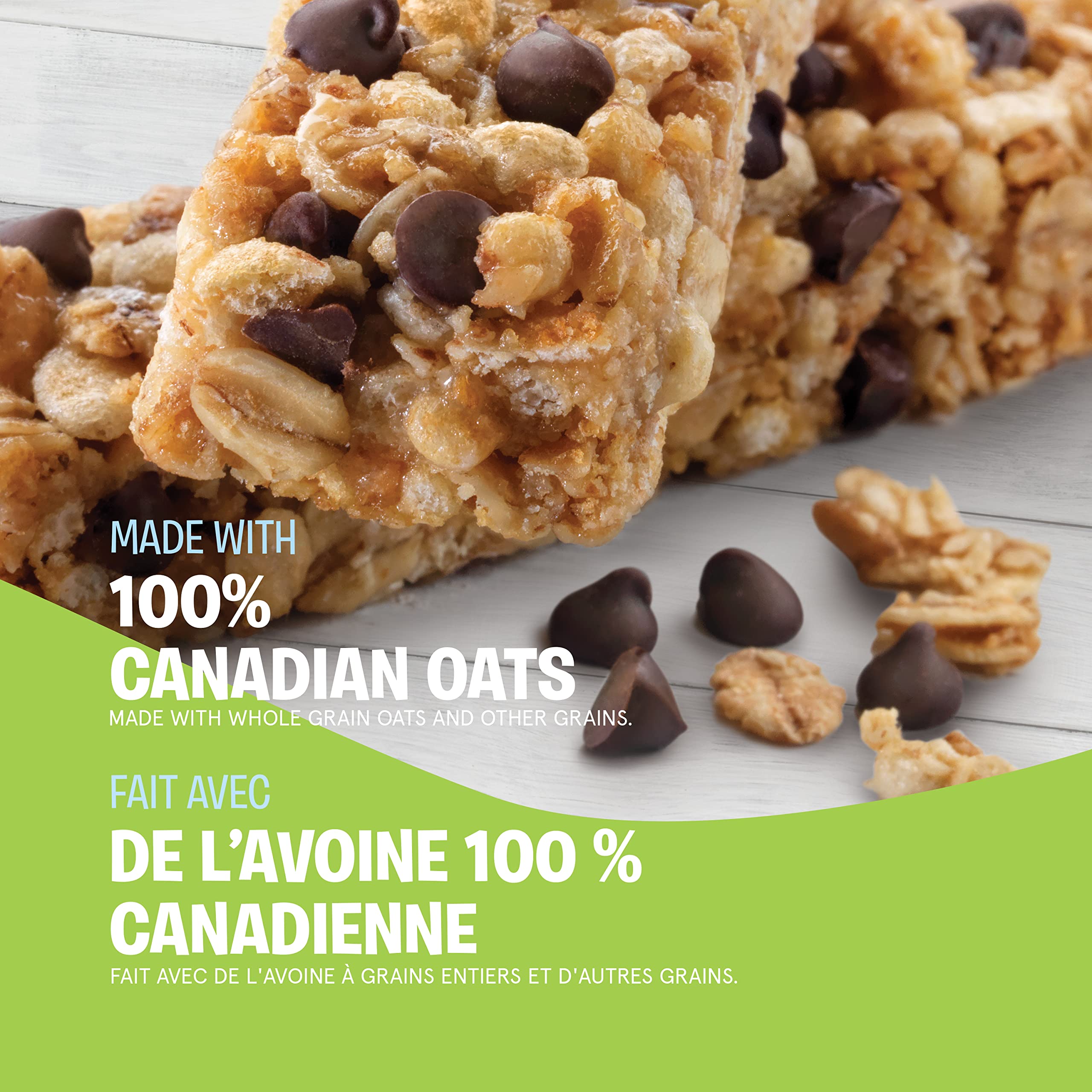 Quaker Chewy Chocolate Chip Granola Bars Canadian oats origin visual.