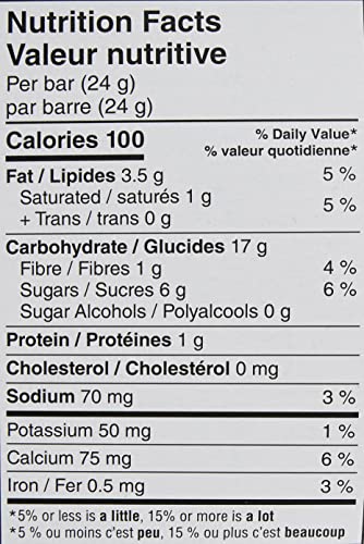 Quaker Chewy Chocolate Chip Granola Bars imported from Canada label.