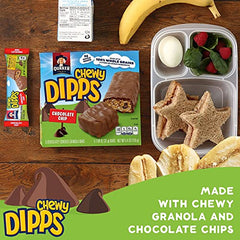 Quaker Chewy Dipps Chocolate Chip granola crumbs show texture.