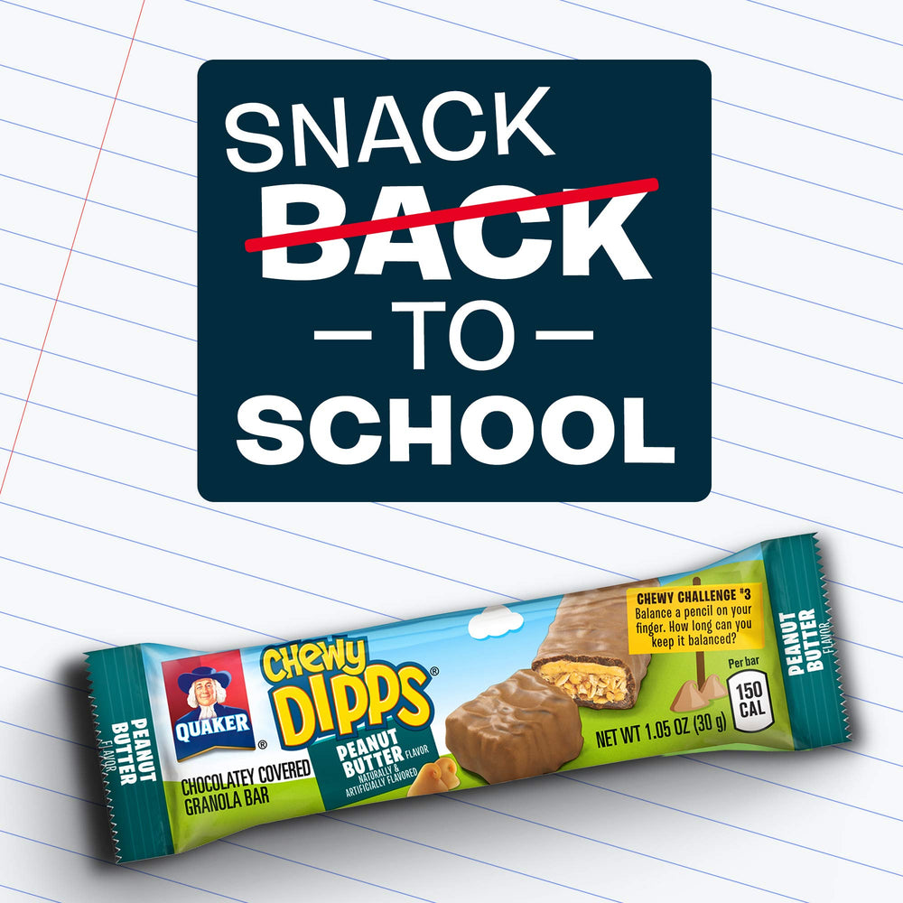 Hero shot of Quaker Dipps bar with chocolatey coating