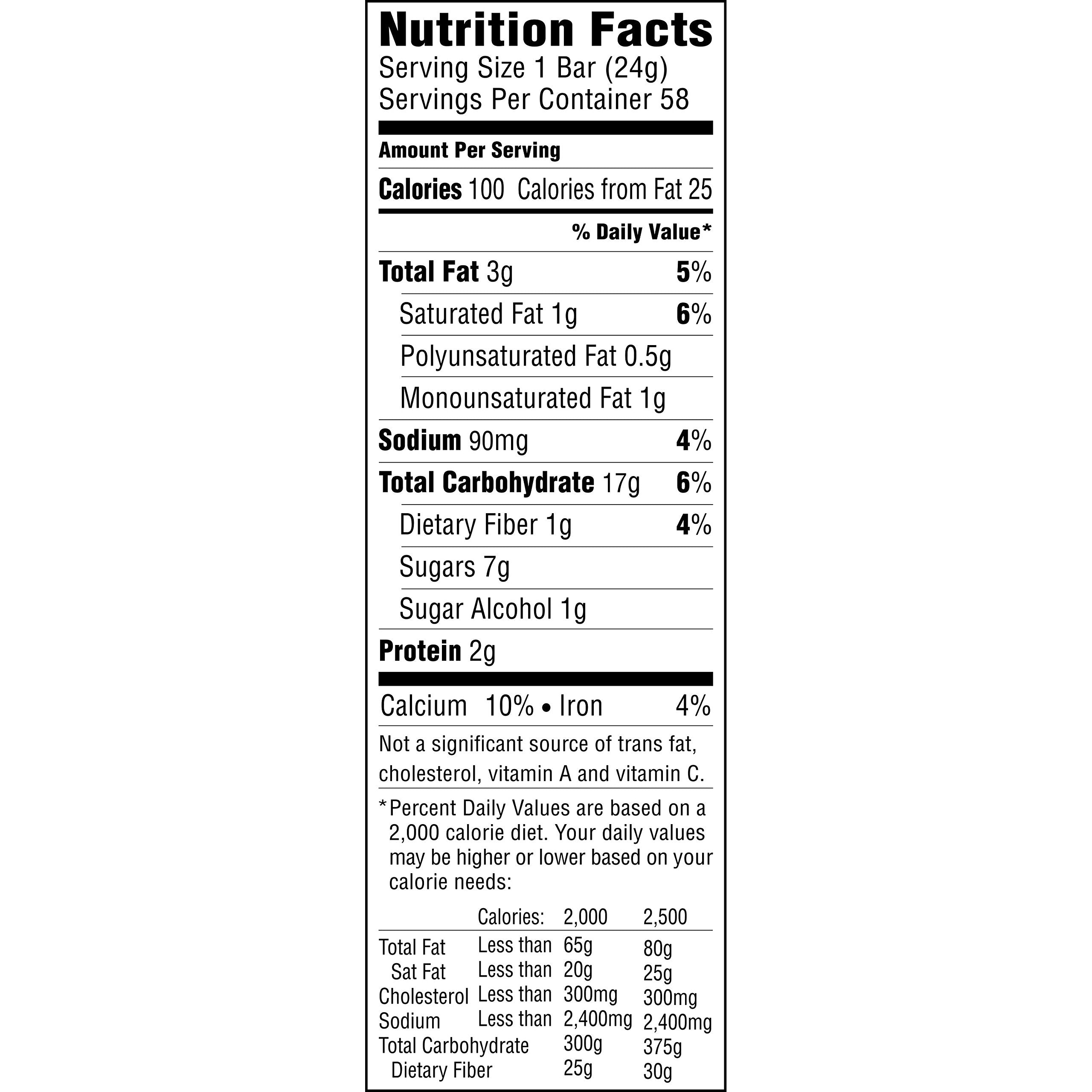 Quaker Chewy Granola Bar peanut butter chocolate chip closeup highlights real chocolate.