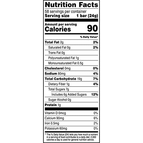 Quaker Chewy Granola Bars Oatmeal Raisin ingredient list communicates simple, recognizable components