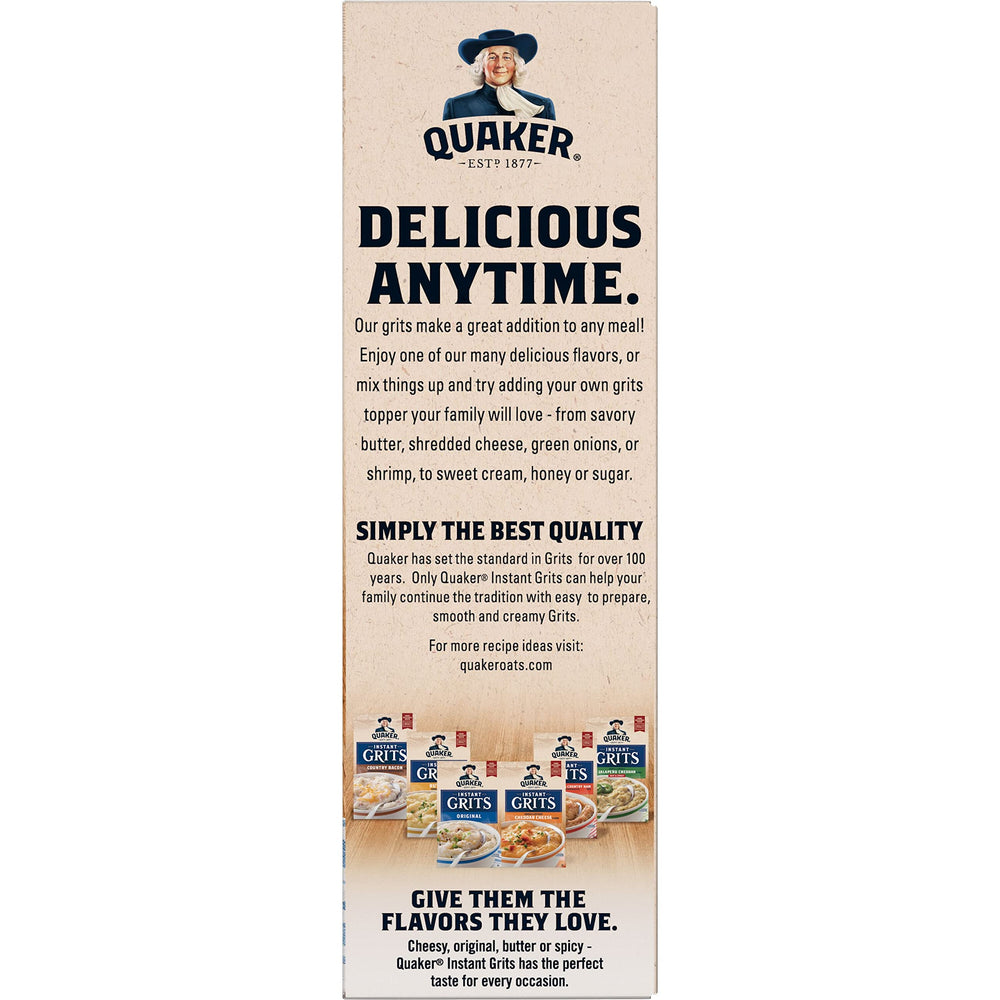 Quaker Instant Grits 10-pack box keeps pantry stocked.