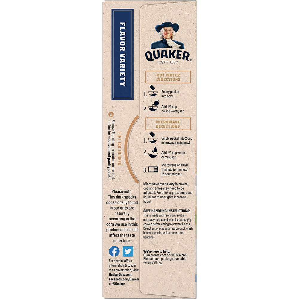 Quaker Instant Grits cooking kettle image shows easy prep.
