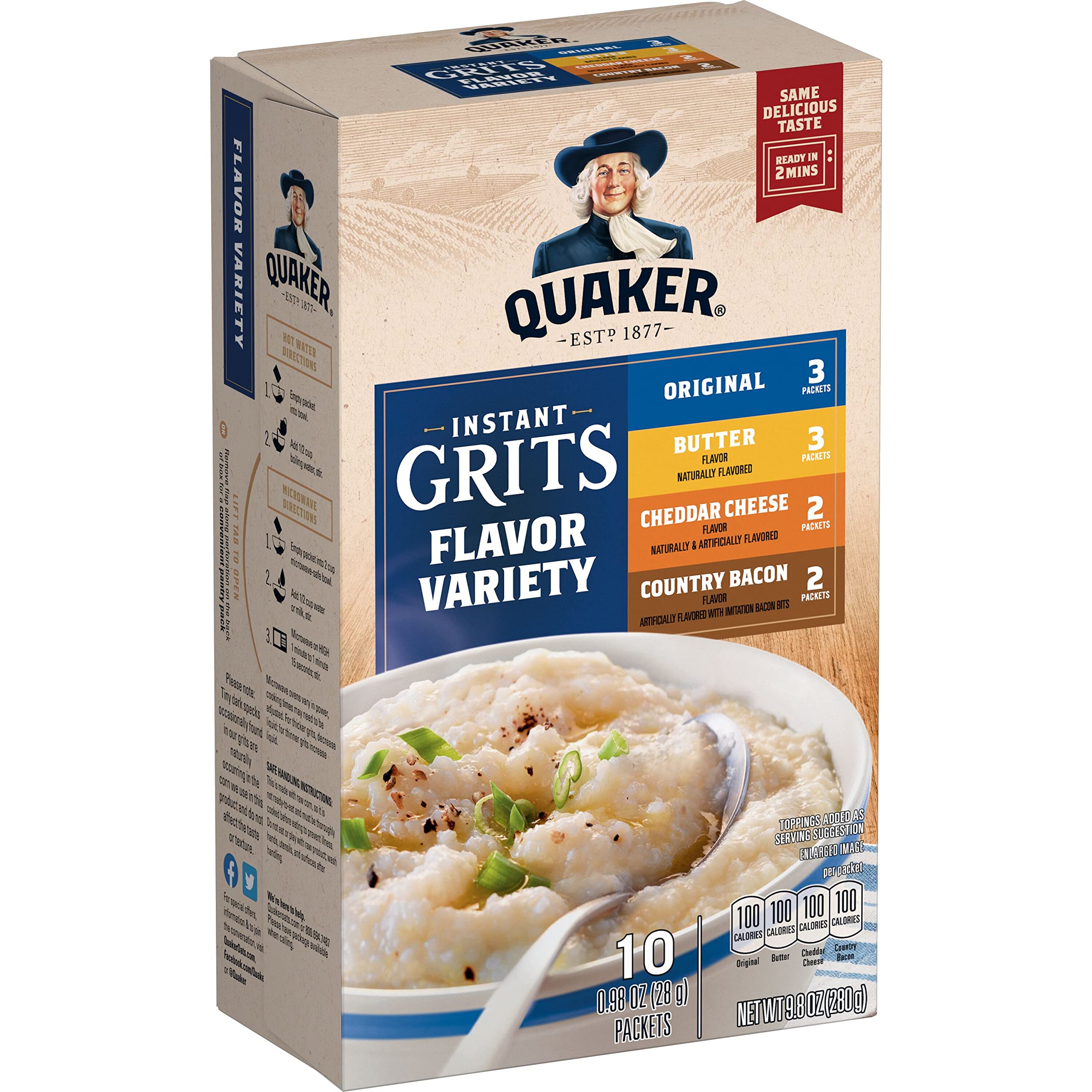 Quaker Instant Grits Original packet for a quick, comforting breakfast.