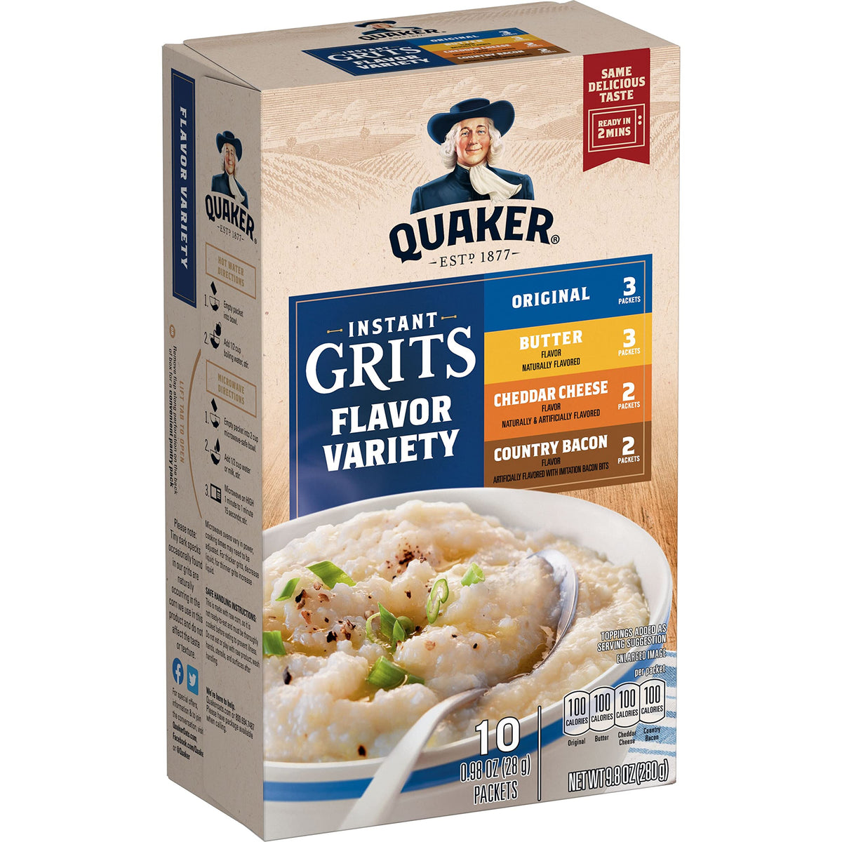 Quaker Instant Grits Original packet for a quick, comforting breakfast.