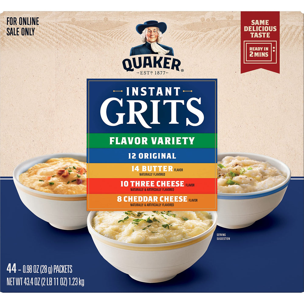 Quaker Instant Grits Three Cheese pack – savory flavor with easy prep