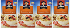 Quaker Instant Oatmeal Cinnamon & Spice packaging ready for quick breakfasts at home.