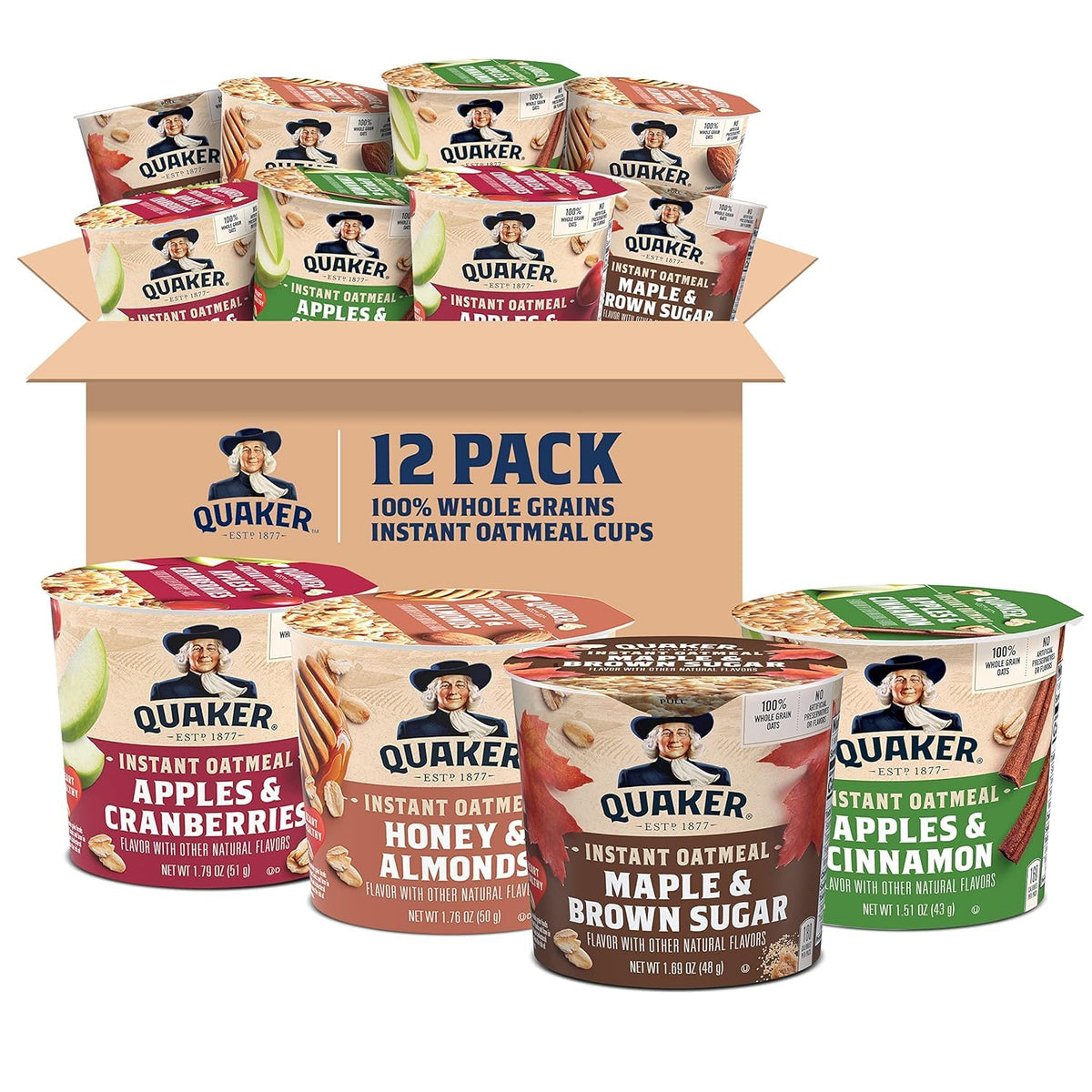 Quaker Instant Oatmeal Express Cups Maple Brown Sugar ready in minutes