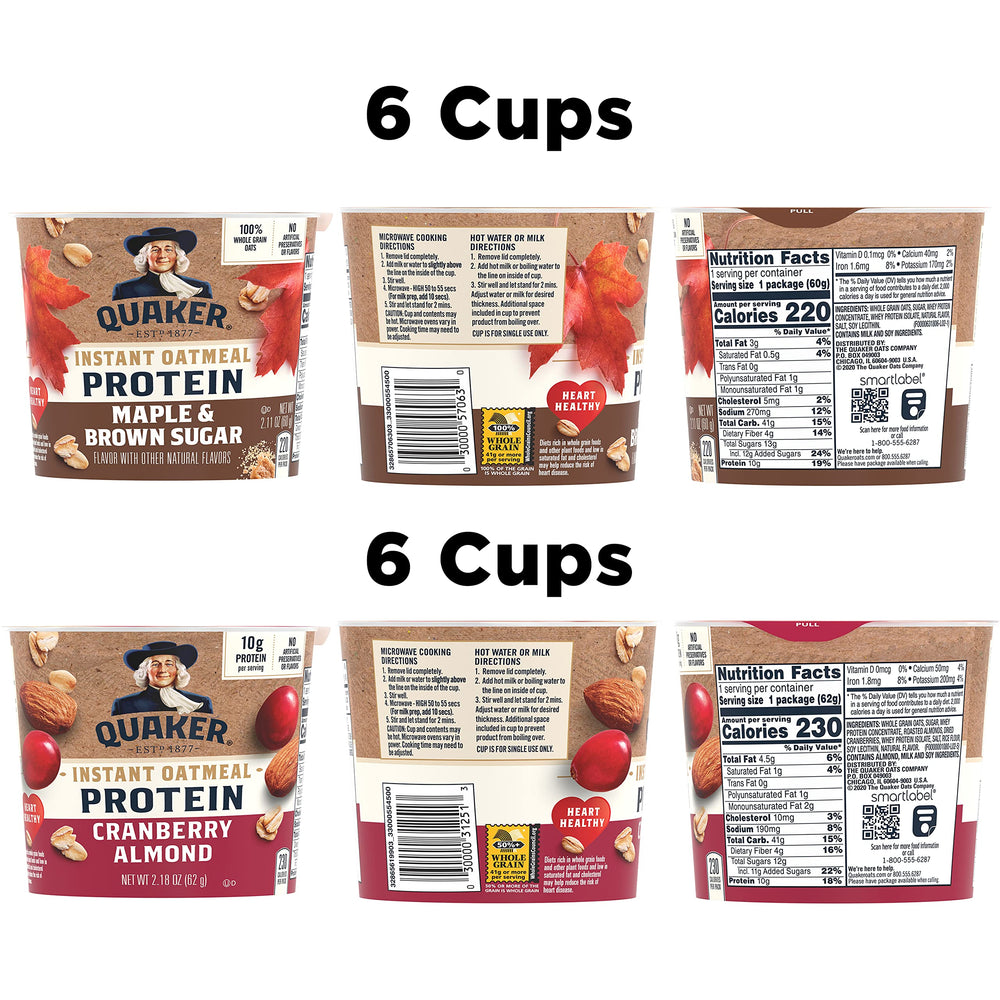 Quaker Instant Oatmeal Express Cups microwave-ready cup for fast mornings.